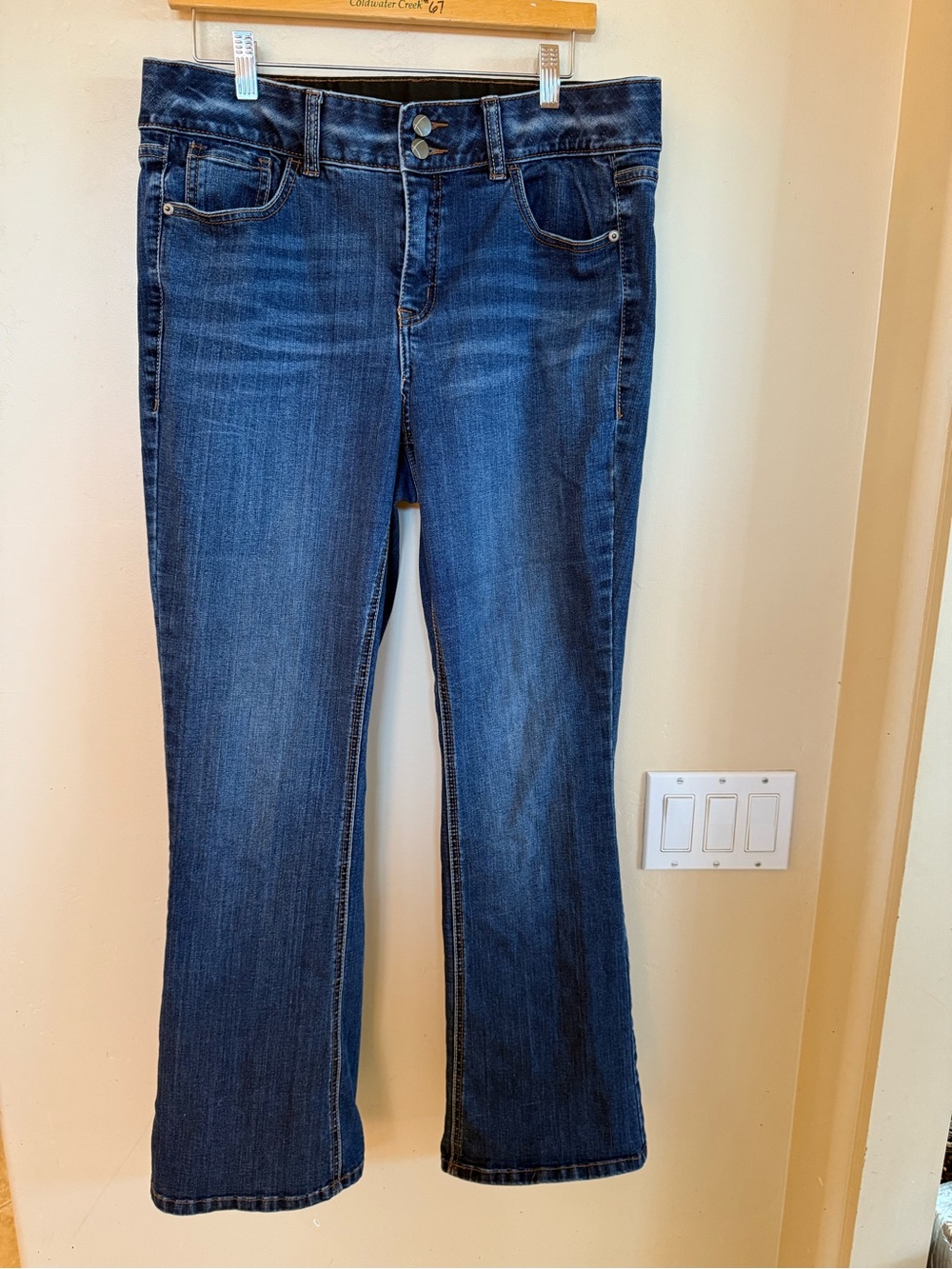 Women's Mid-Rise Dark Blue Bootcut Jeans